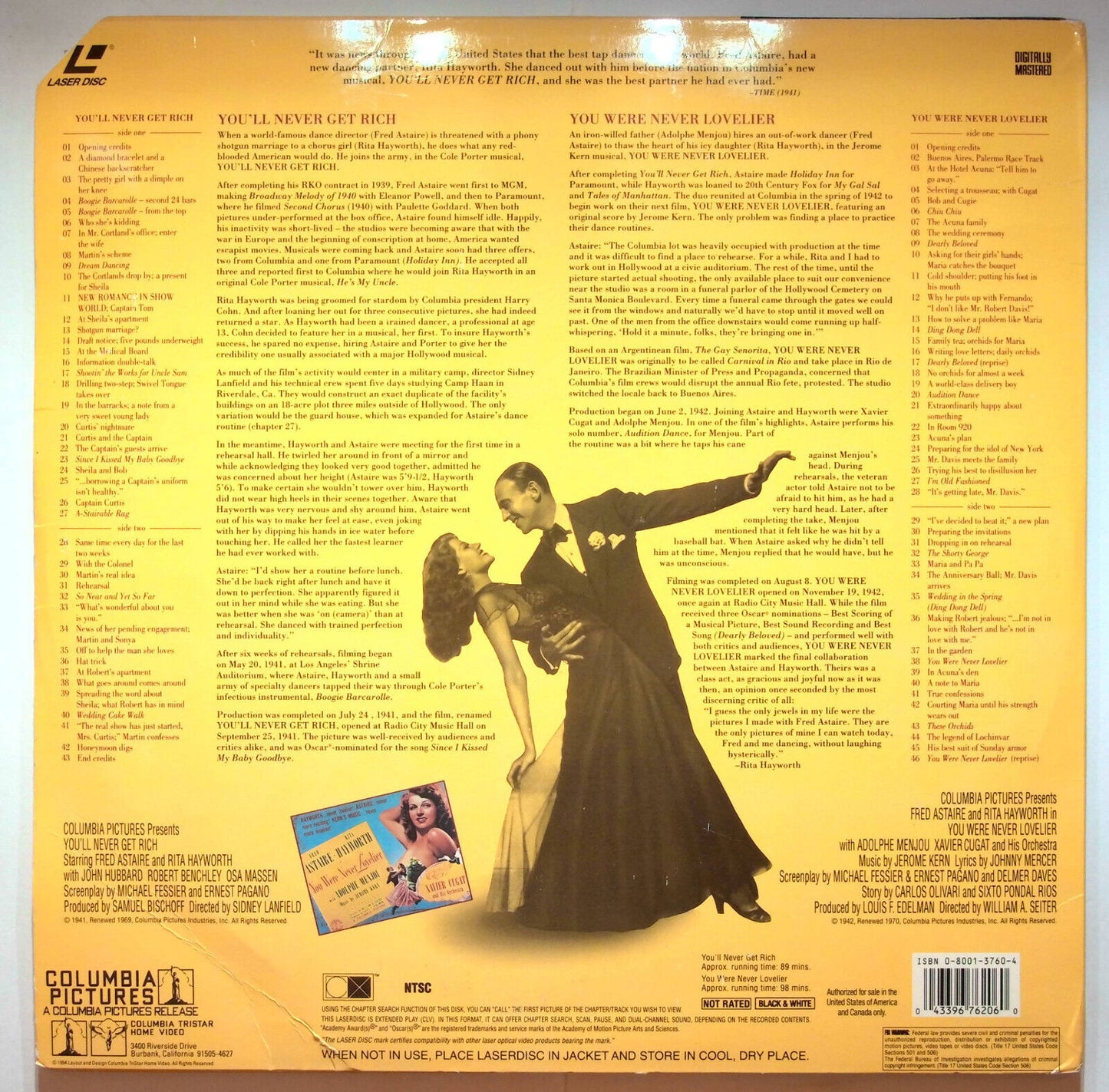 EBOND You'll Never Get Rich & You Were Never Lovelier - Laser Disc Ntsc