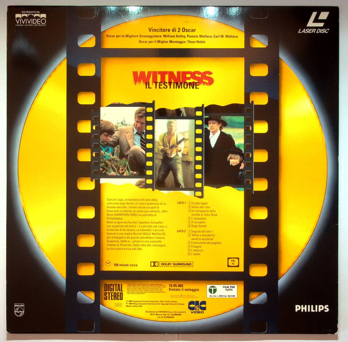 EBOND Witness Il Testimone - Laser Disc Pal