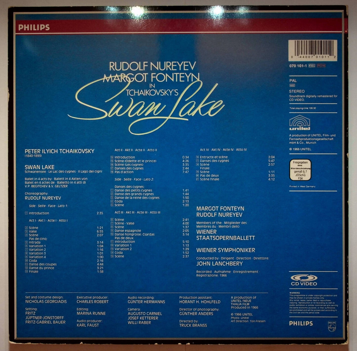 EBOND R.nureyev M.fonteyn In Tchaikovsky's Swan Lake - Laser Disc Pal