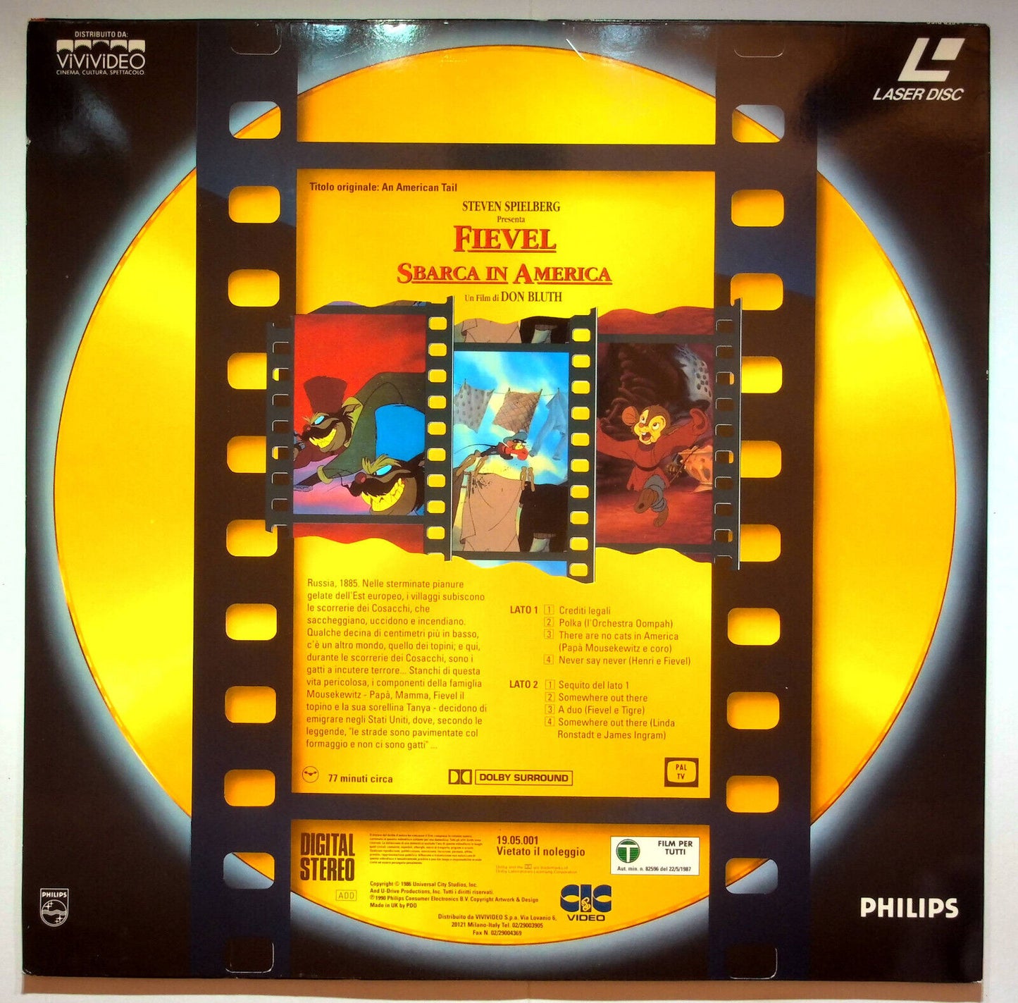 EBOND Fievel Sbarca In America - Laser Disc Pal