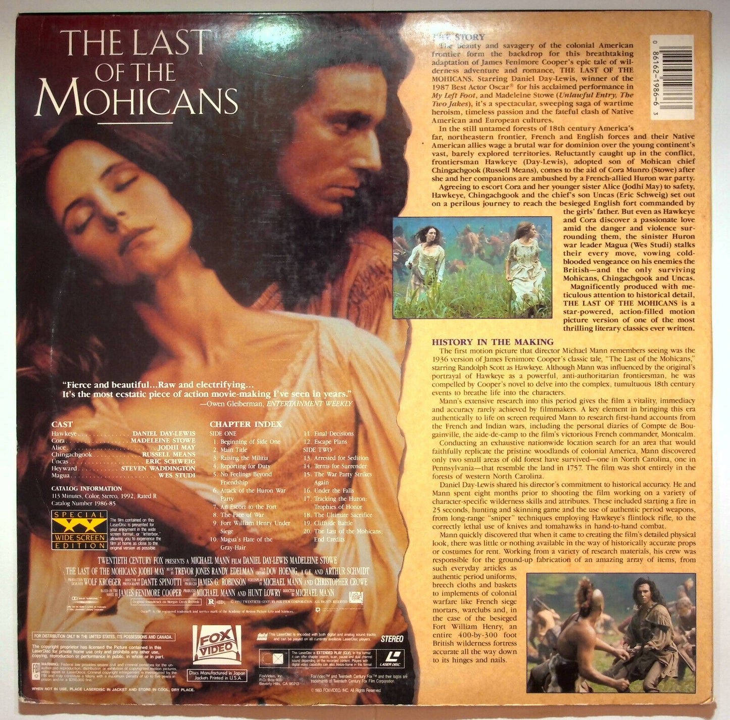 EBOND The Last Of The Mohicans - Laser Disc Ntsc