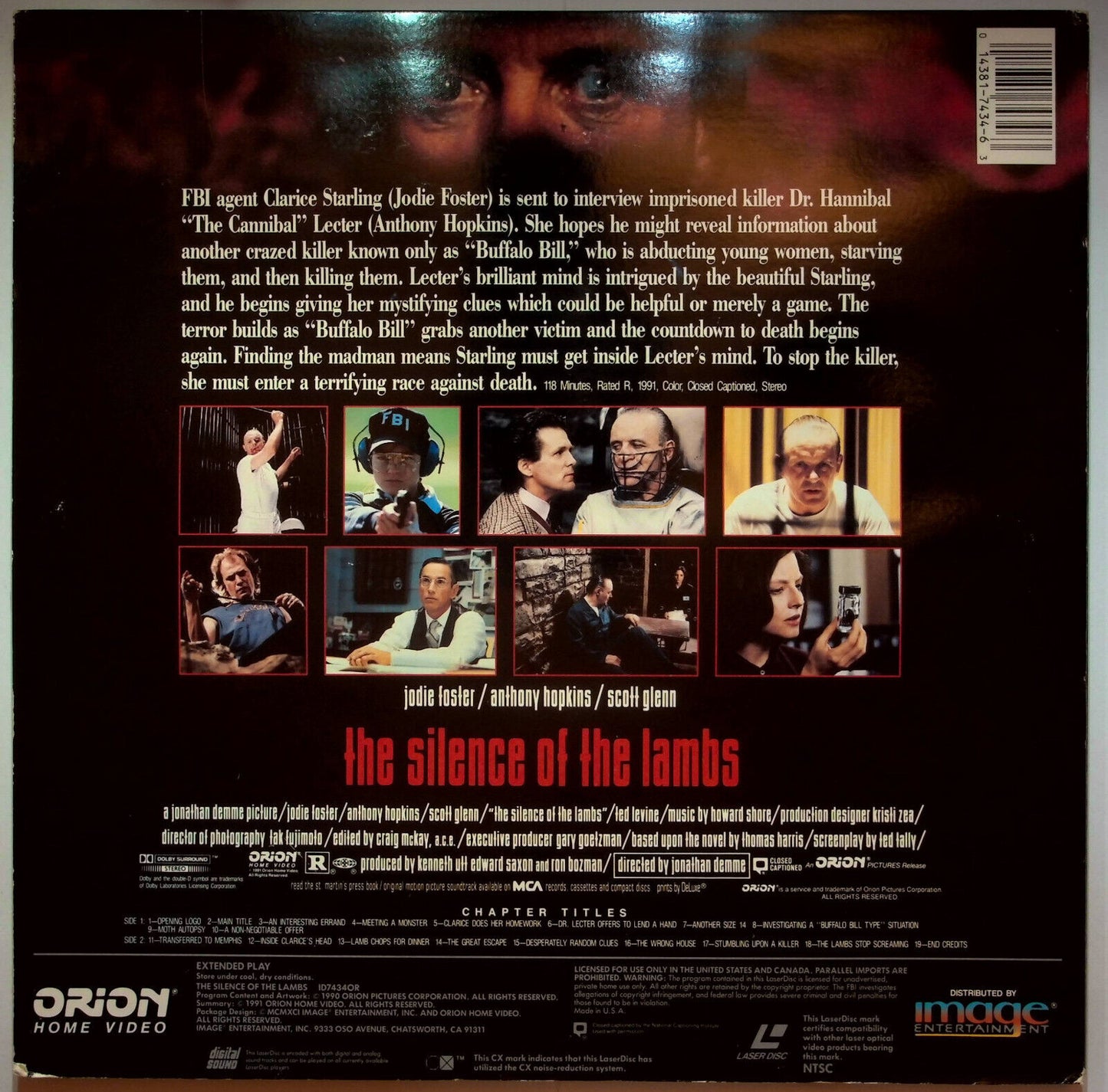 EBOND The Silence Of The Lambs - Laser Disc Ntsc