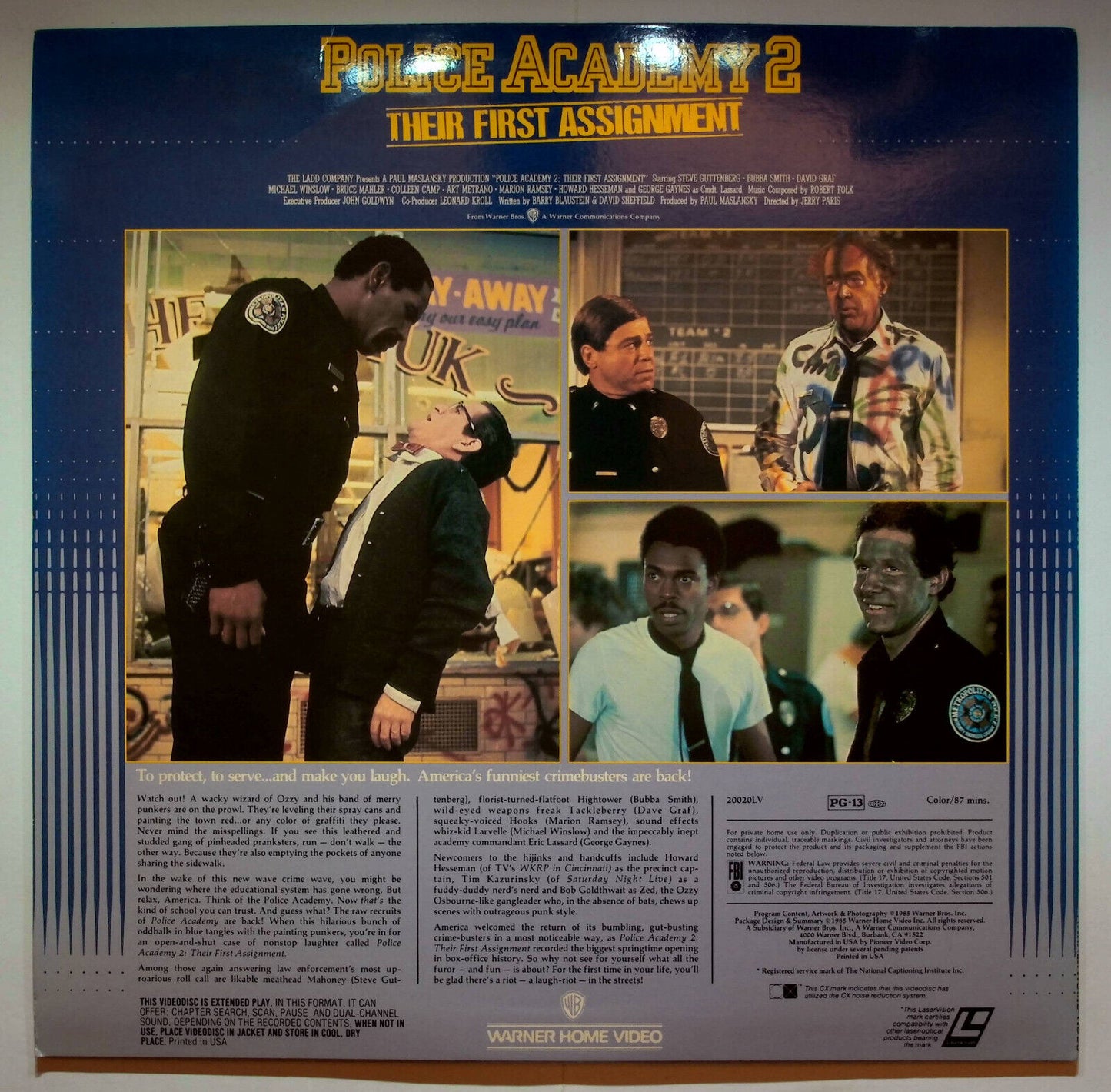 EBOND Police Academy 2 - Their First Assignment - Laser Disc Ntsc