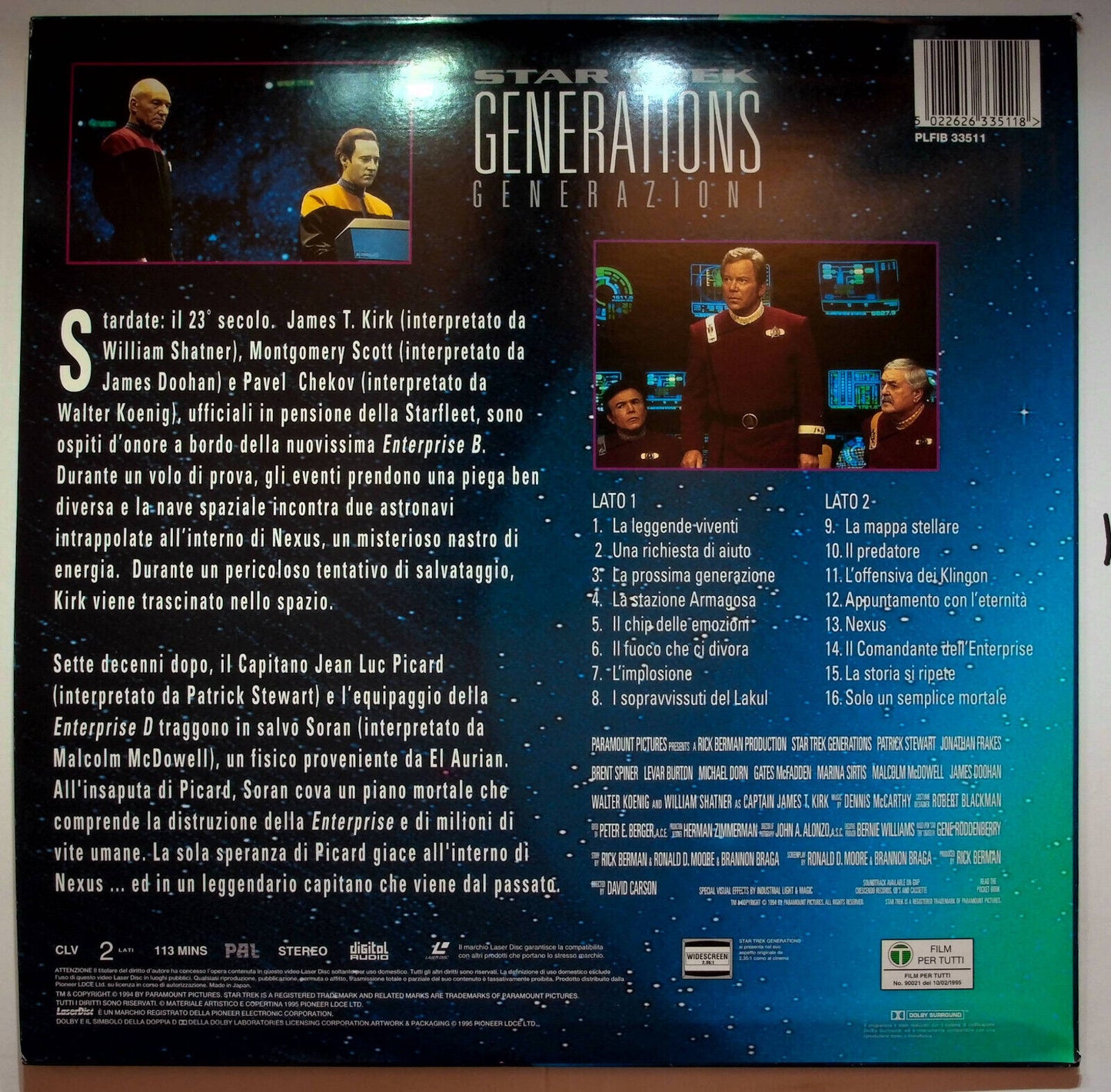 EBOND Star Trek Generations - Laser Disc Pal
