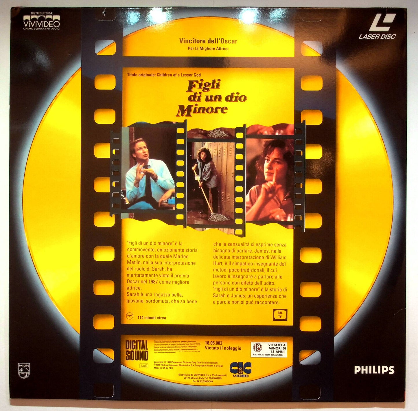 EBOND Figli Di Un Dio Minore - Laser Disc Pal