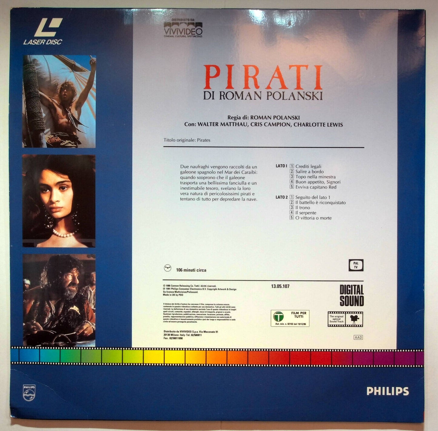 EBOND Pirati - Di Roman Polanski - Laser Disc Pal