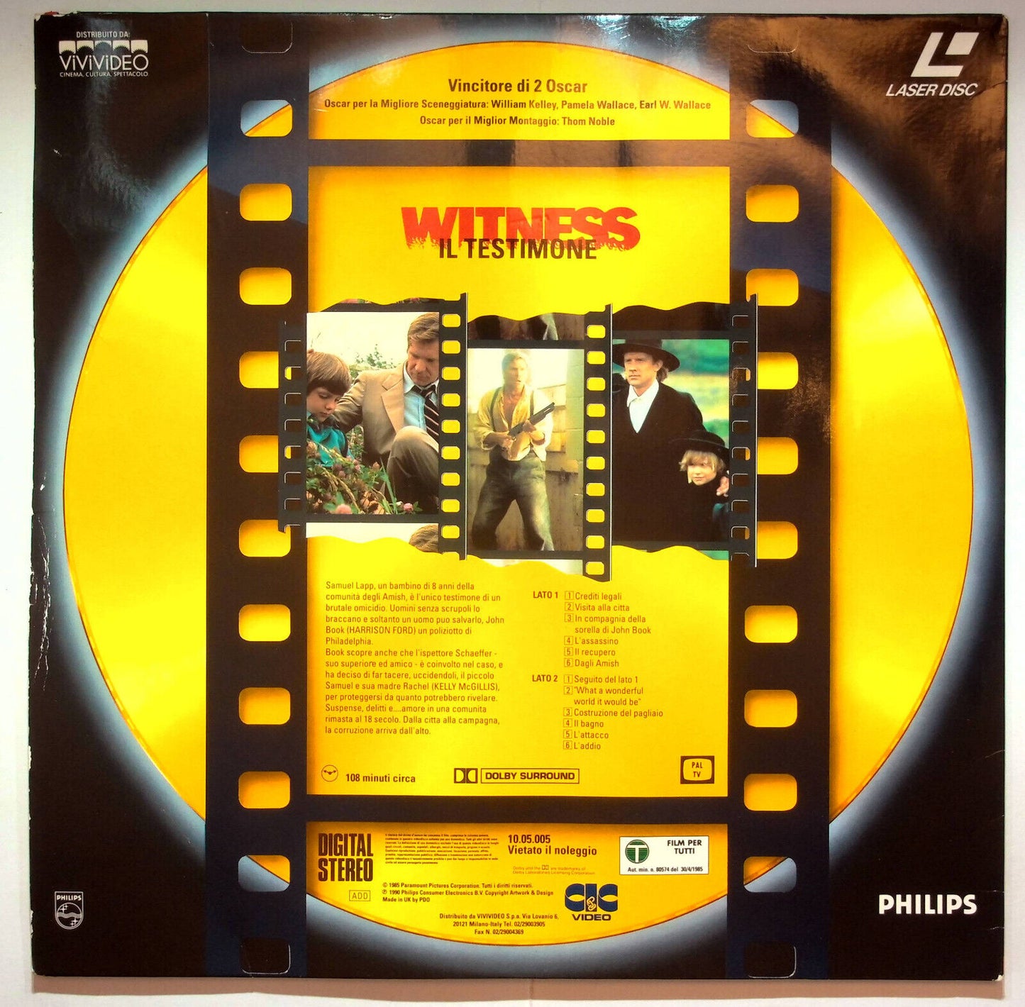 EBOND Witness Il Testimone - Laser Disc Pal
