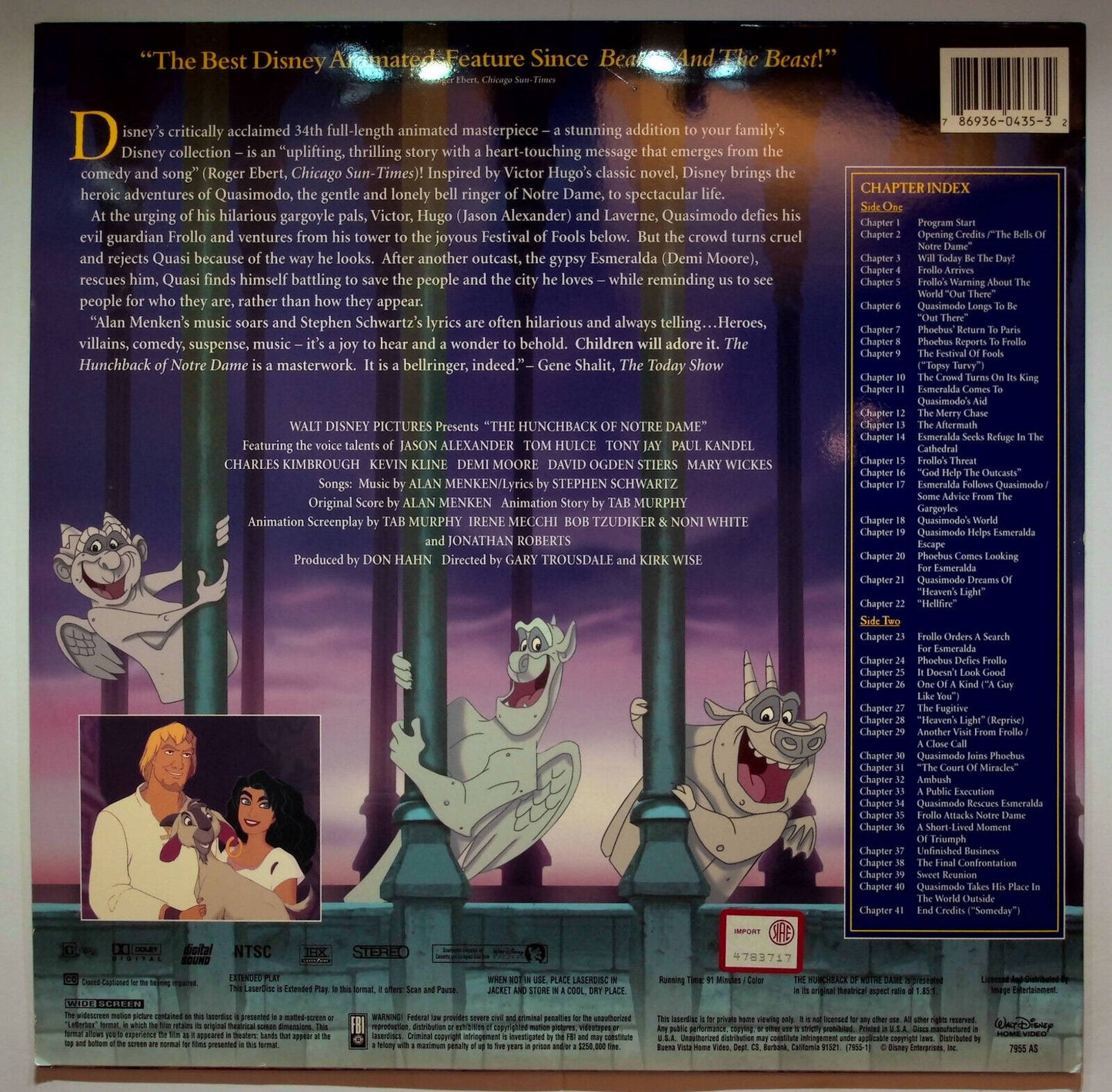 EBOND The Hunchback Of Notre Dame - Laser Disc Ntsc