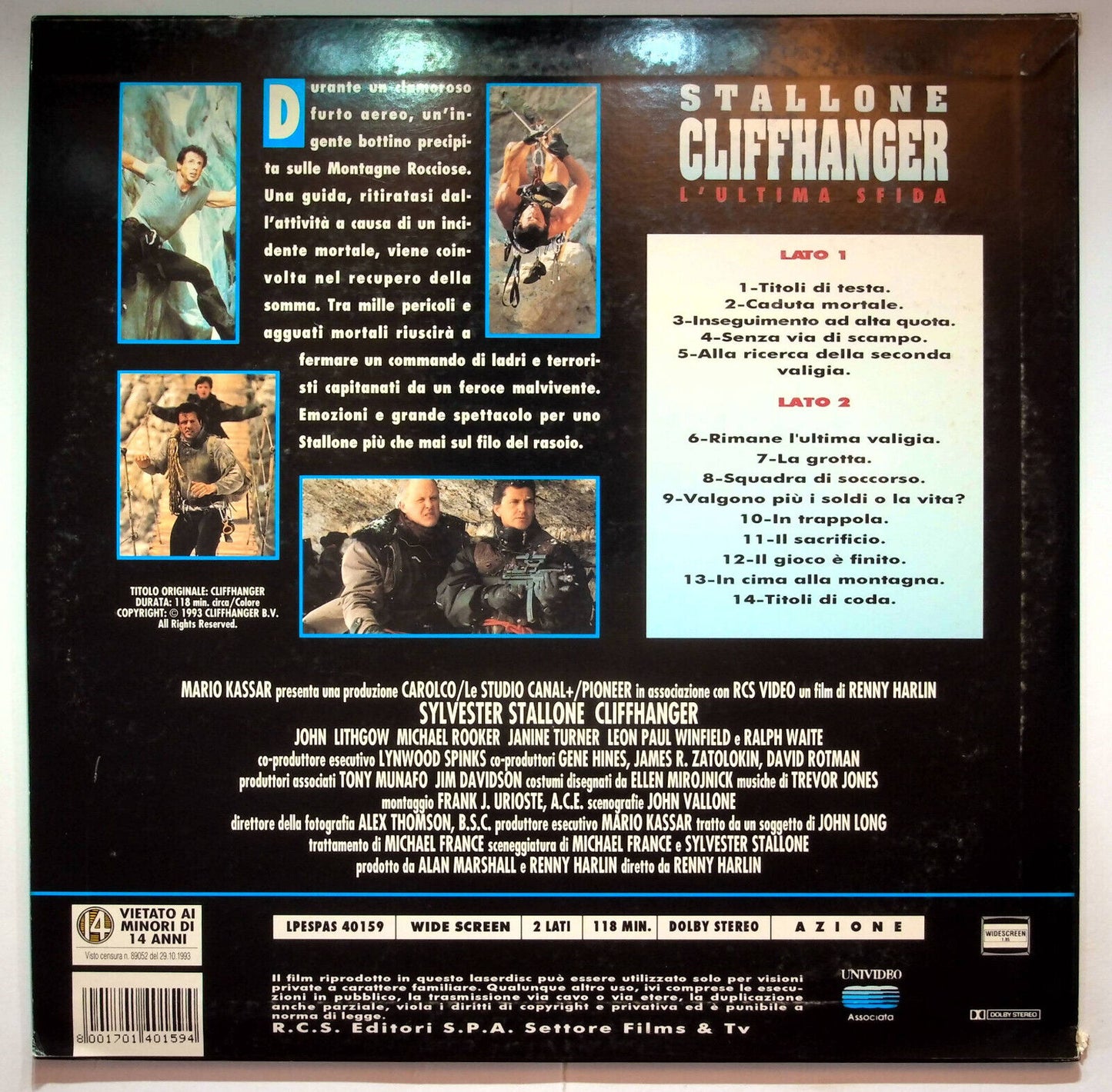 EBOND Cliffhanger - L'ultima Sfida - Laser Disc Pal