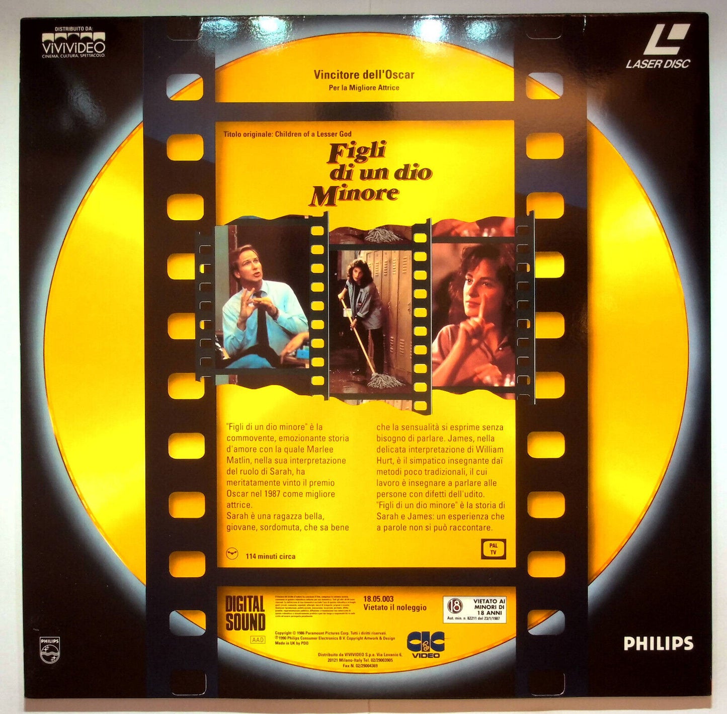 EBOND Figli Di Un Dio Minore - Laser Disc Pal