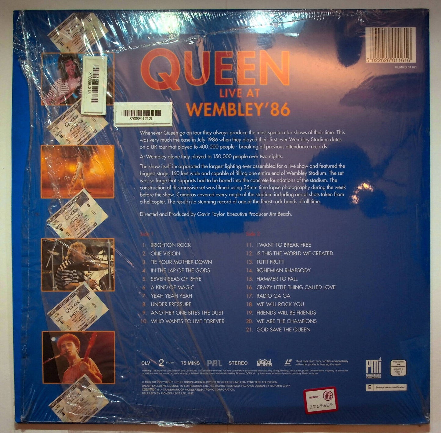 EBOND Queen Live At Wembley '86  - Laser Disc Pal