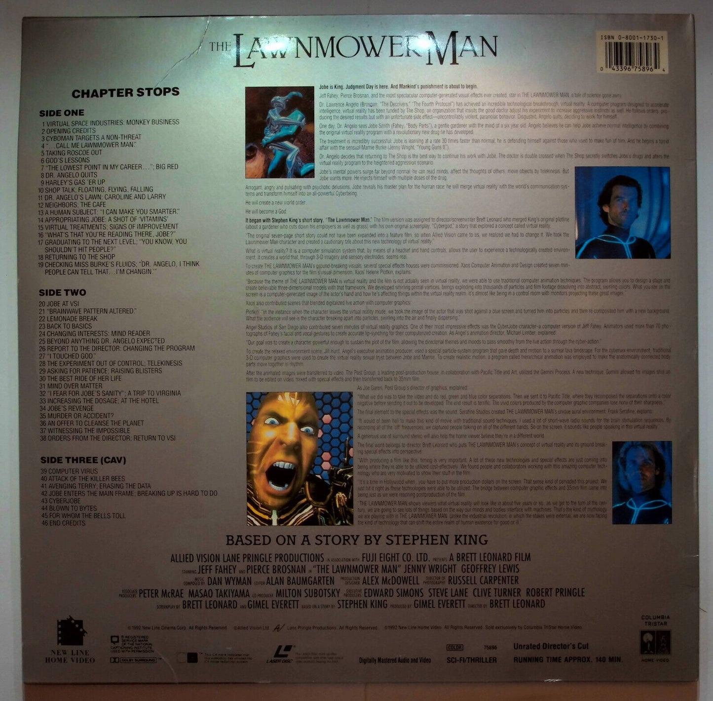 EBOND The Lawnmower Man - Laser Disc Ntsc