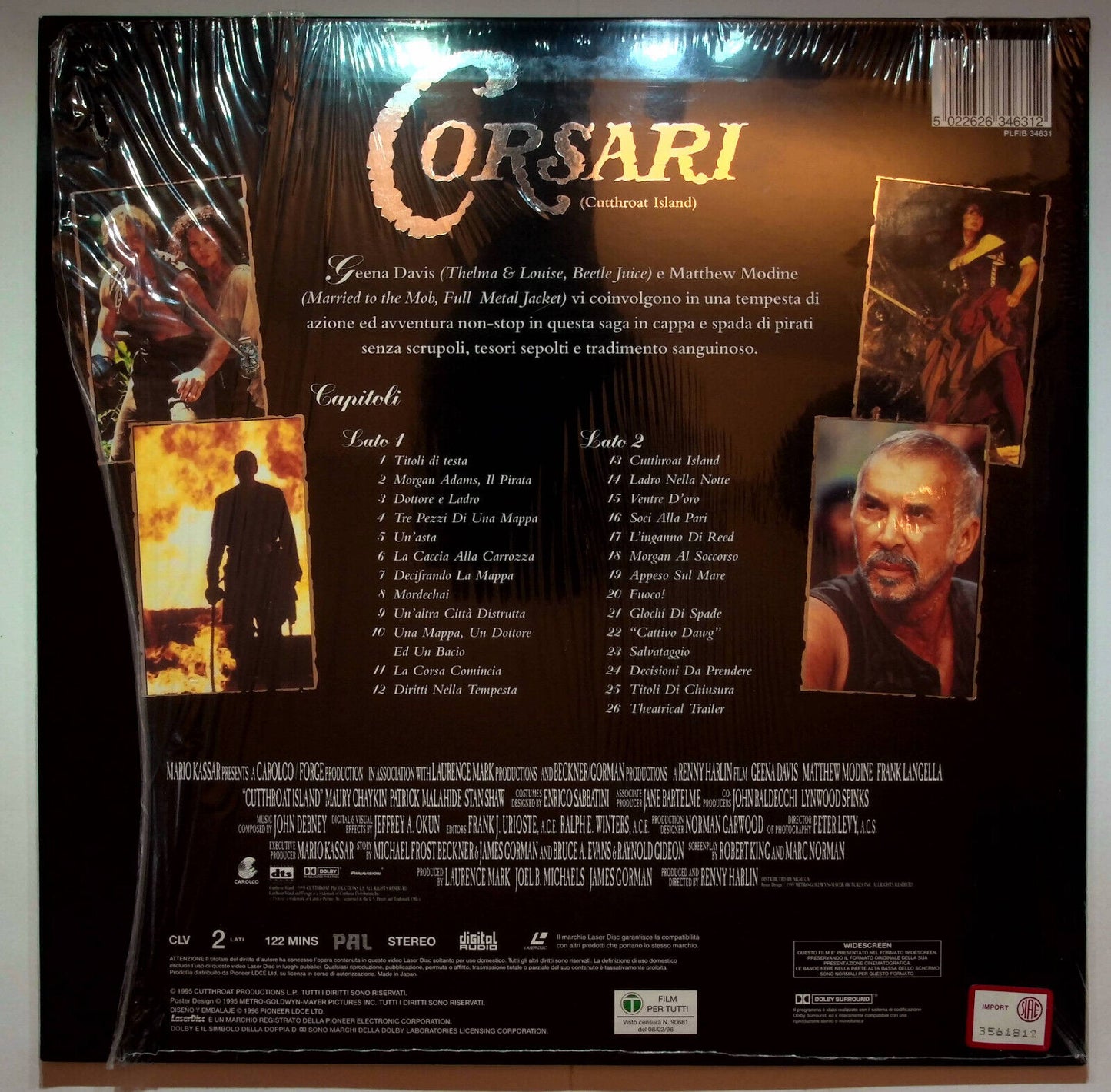 EBOND Corsari (cutthroat Island) - Laser Disc Pal