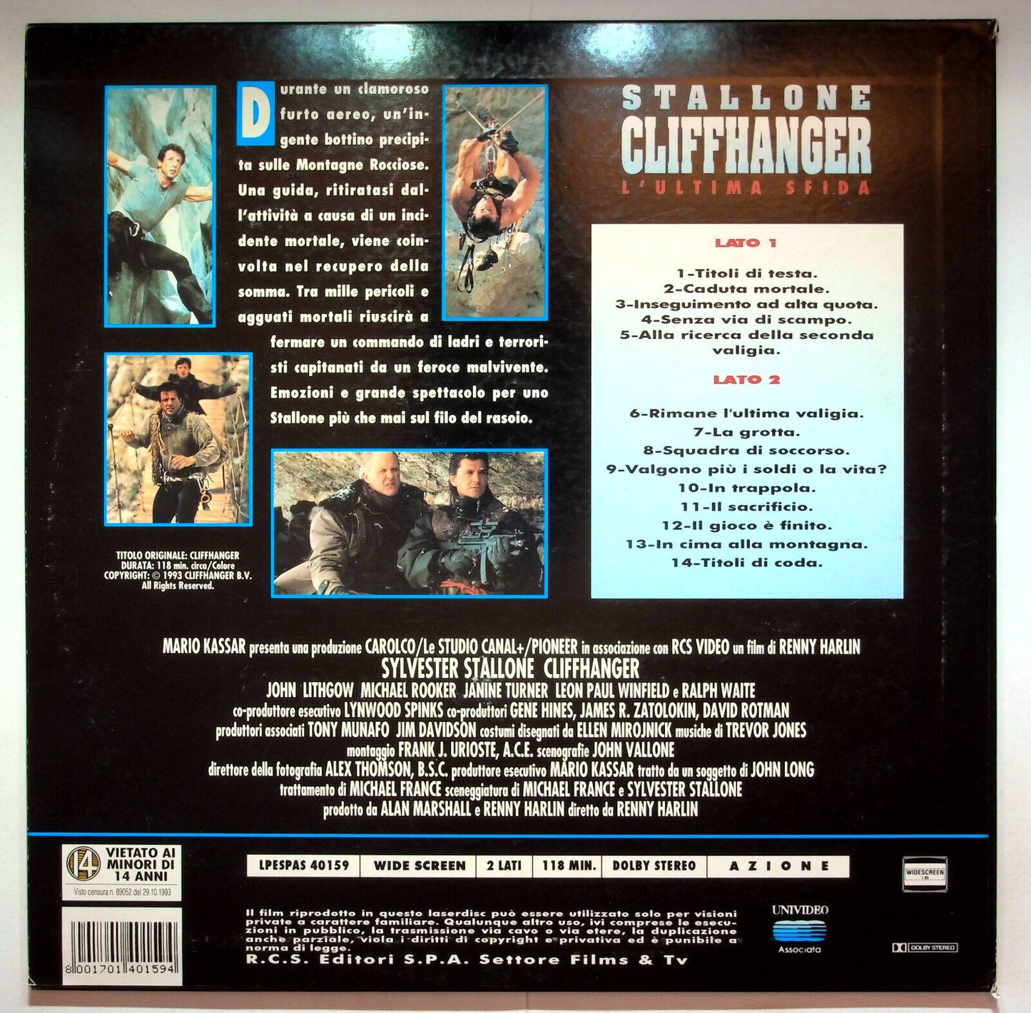 EBOND Cliffhanger - L'ultima Sfida - Laser Disc Pal