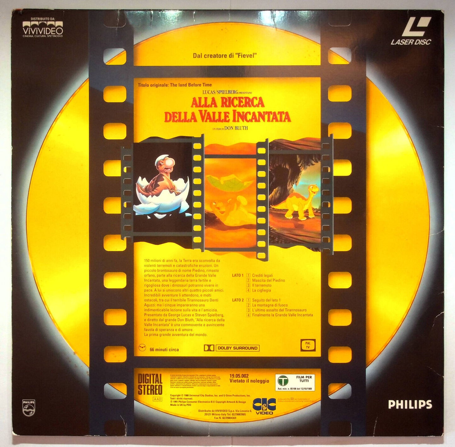 EBOND Alla Ricerca Della Valle Incantata - Laser Disc Pal