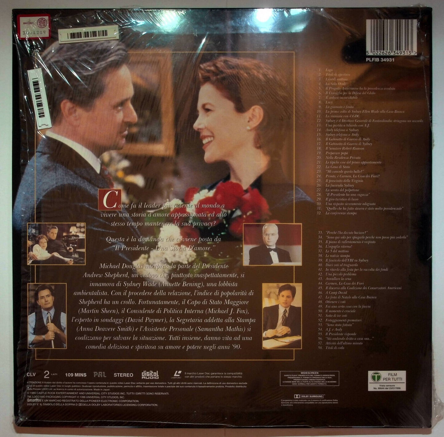 EBOND Il Presidente Una Storia D'amore - Laser Disc Pal