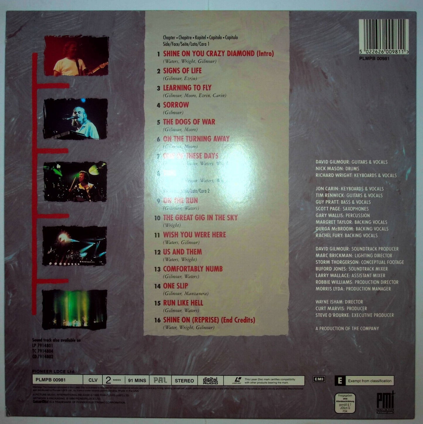 EBOND Pink Floyd In Concert - Delicate Sound Of Thunder - Laser Disc Pal