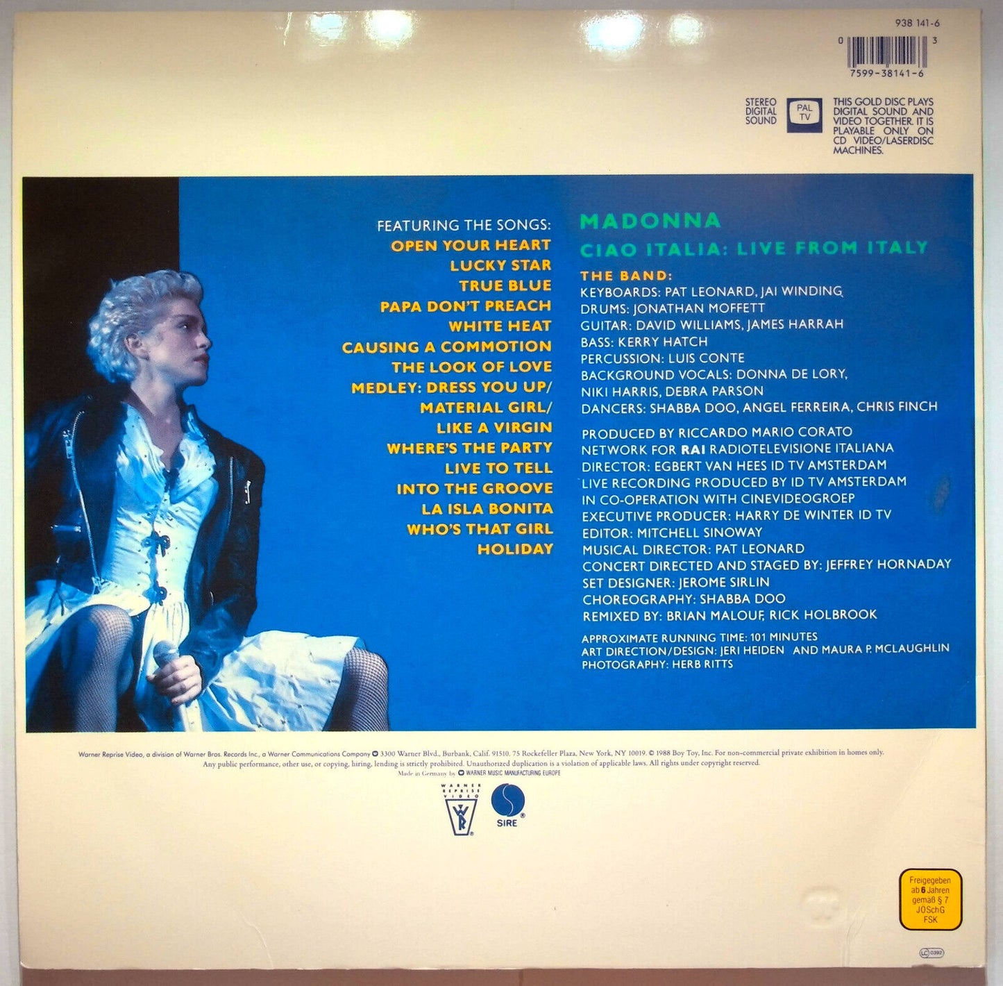 EBOND Madonna - Ciao Italia - Live From Italy - Laser Disc Pal