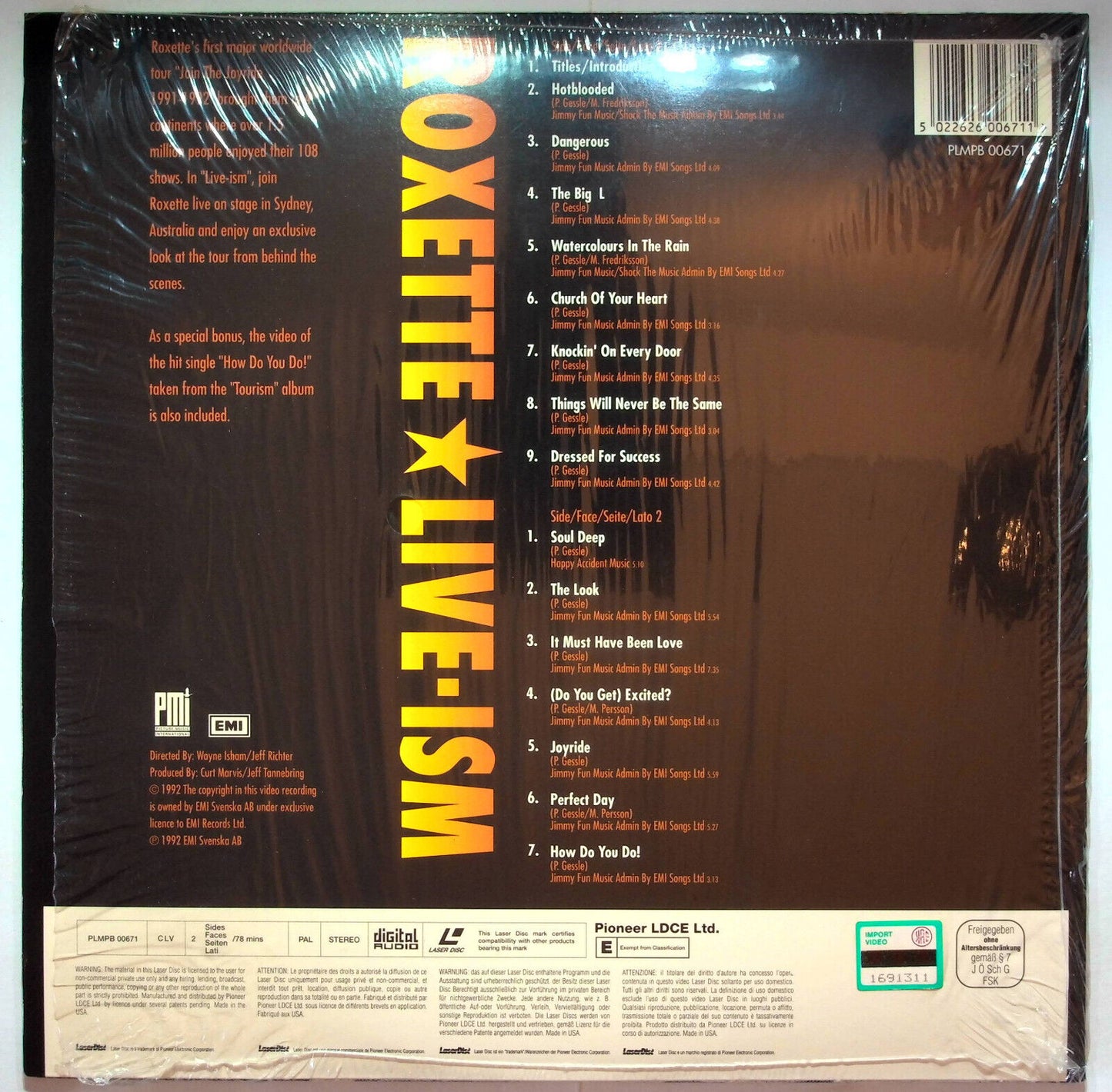 EBOND Roxette Live Ism - Laser Disc Pal