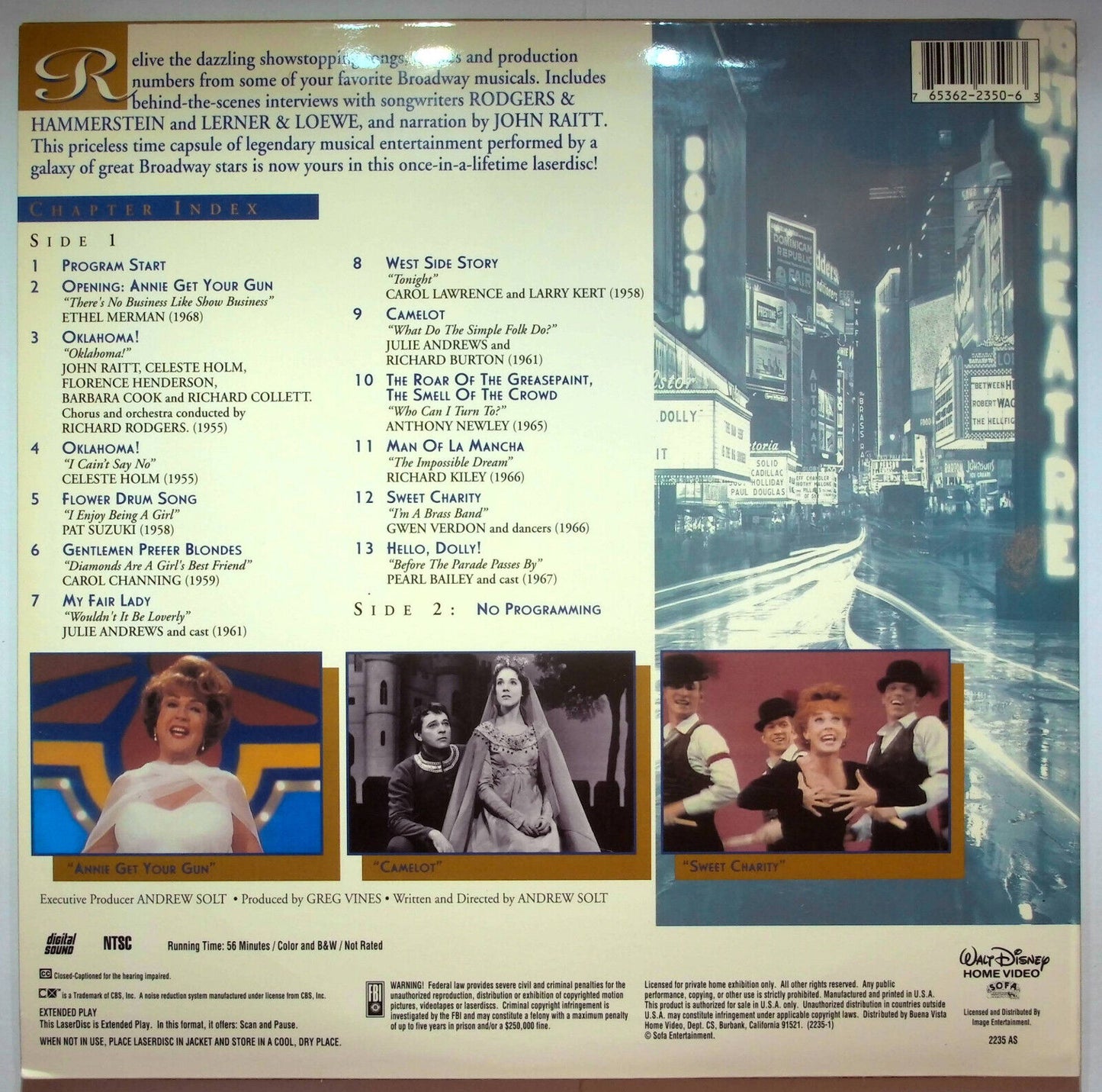 EBOND The Best Of The Broadway Musicals From The Ed Sullivan Show  Laser D. Ntsc