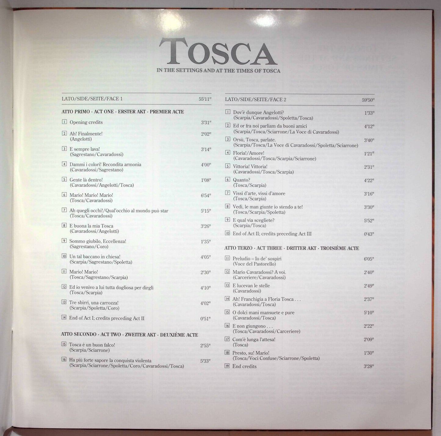 EBOND Tosca: In The Settings And At The Times Of Tosca - Laser Disc Pal