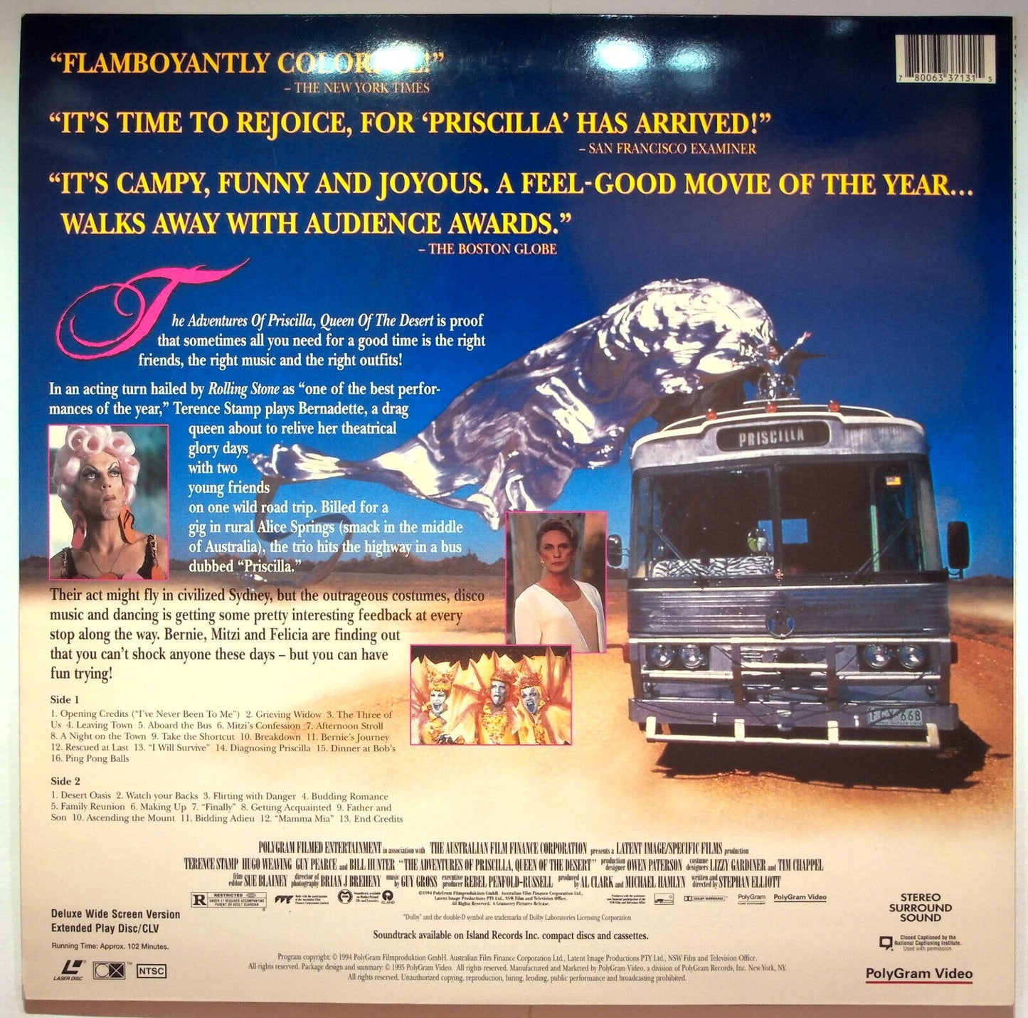 EBOND The Adventures Of Priscilla Queen Of The Desert - Laser Disc Ntsc