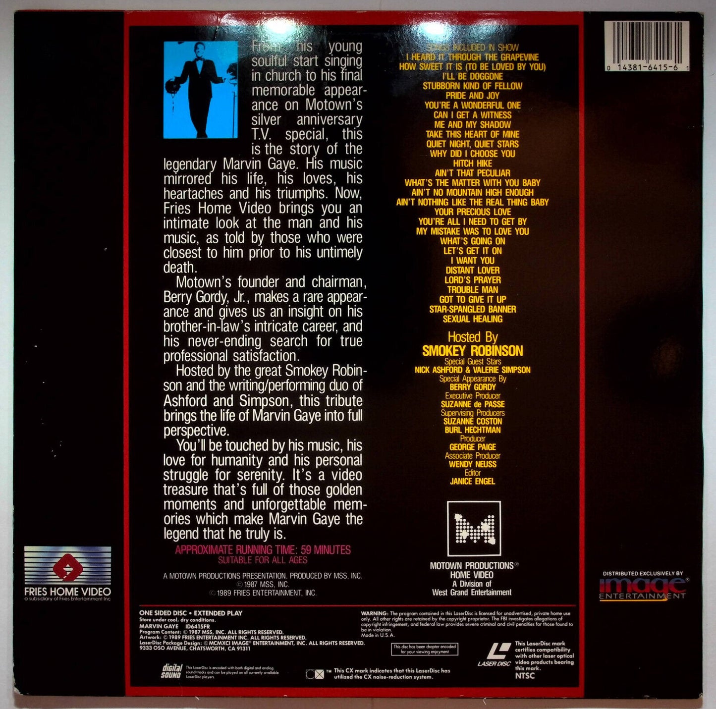 EBOND Motown Productions Presents Marvin Gaye - Laser Disc Ntsc