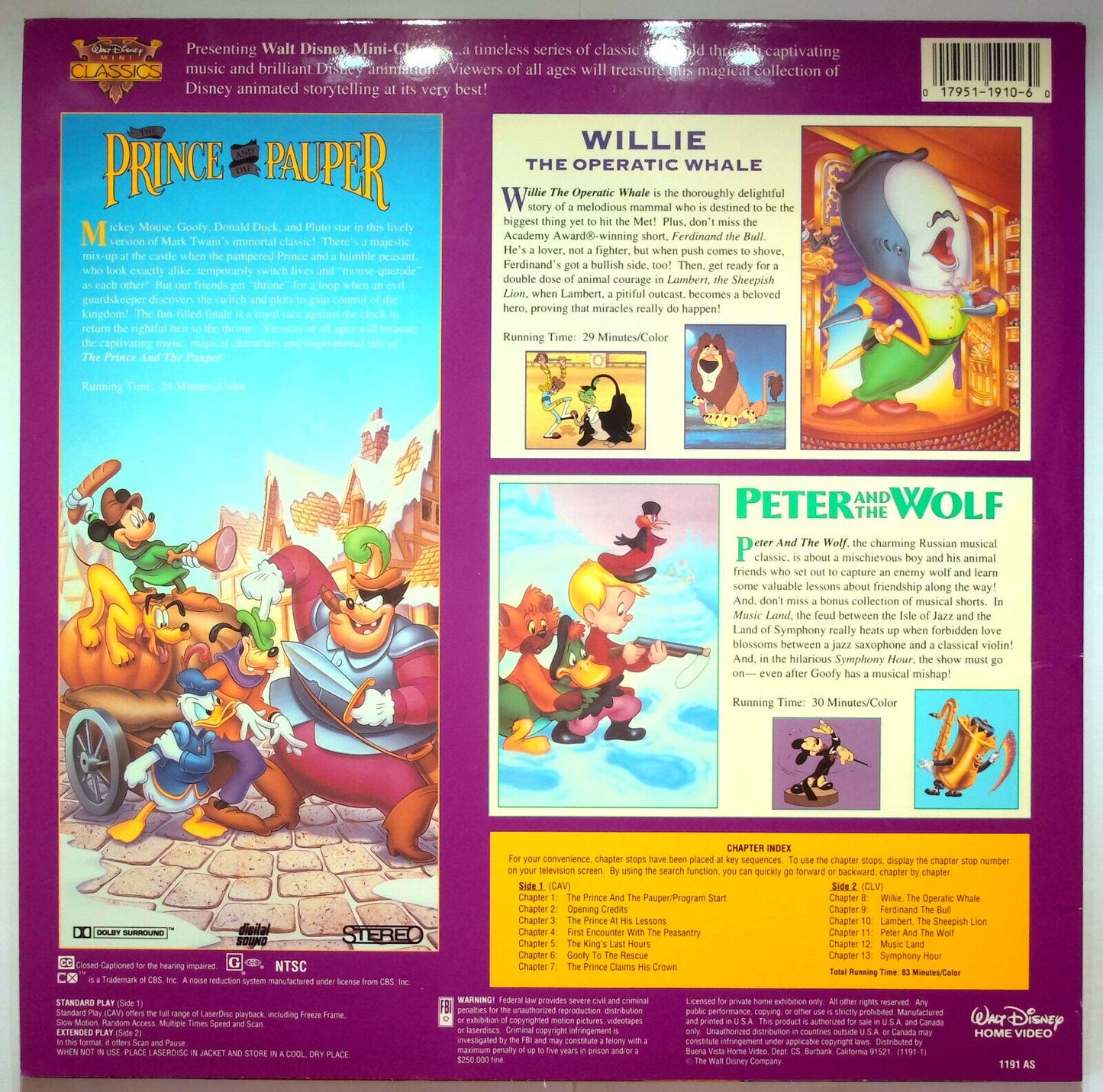 EBOND The Prince And The Pauper -  Laser Disc Ntsc