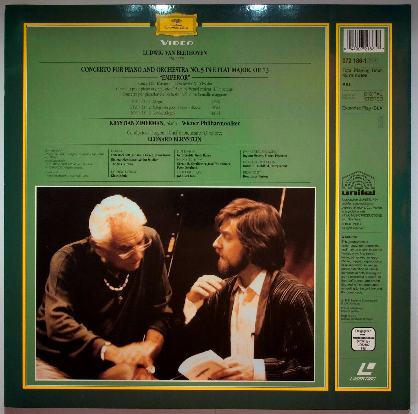 EBOND Beethoven - Piano Concerto N°5 Wiener Philharmoniker -  Laser Disc Pal