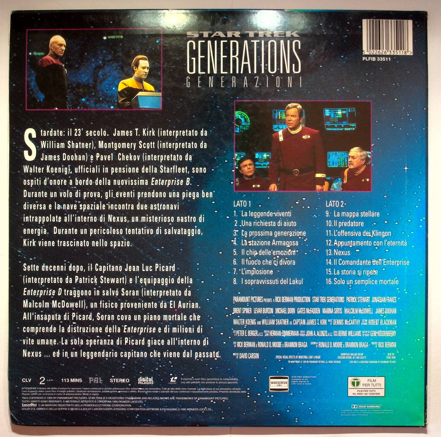 EBOND Star Trek Generations - Laser Disc Pal