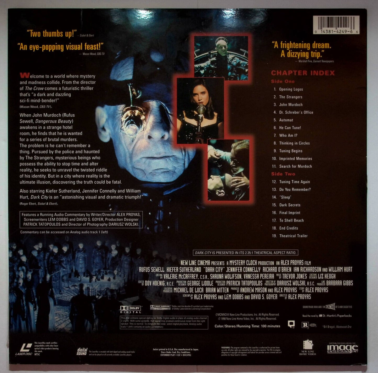 EBOND Dark City - Laser Disc Ntsc