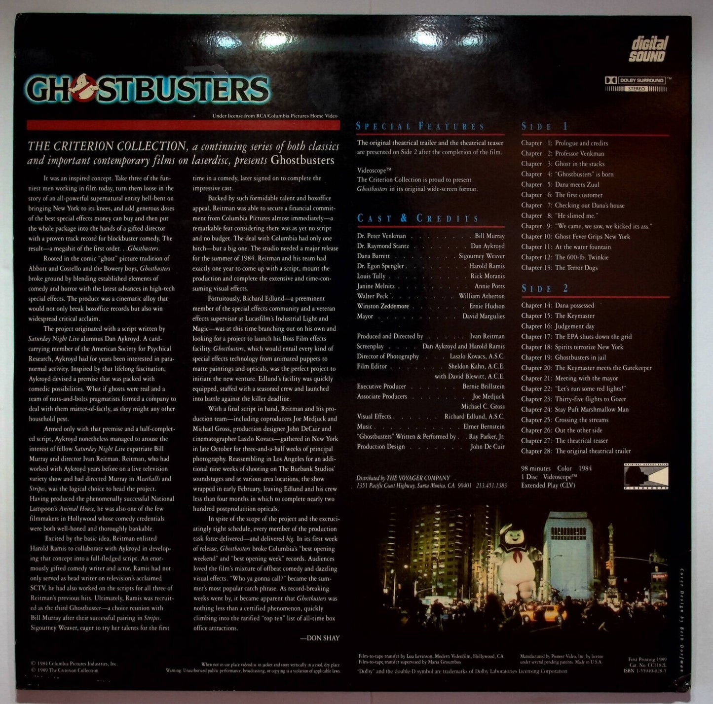 EBOND Ghostbusters - Laser Disc Ntsc