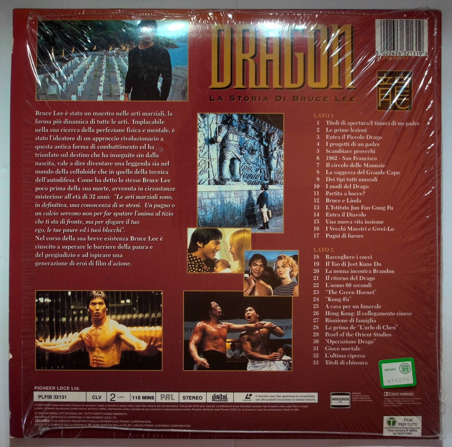 EBOND Dragon - La Storia Di Bruce Lee - Laser Disc Pal