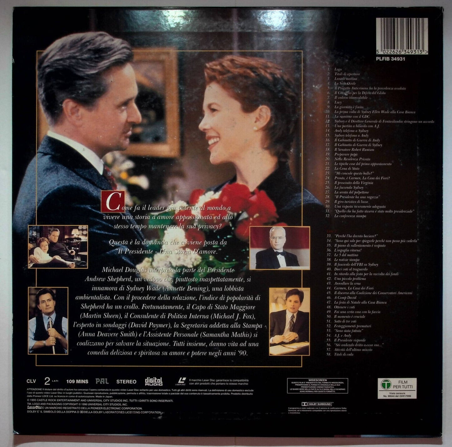 EBOND Il Presidente Una Storia D'amore - Laser Disc Pal