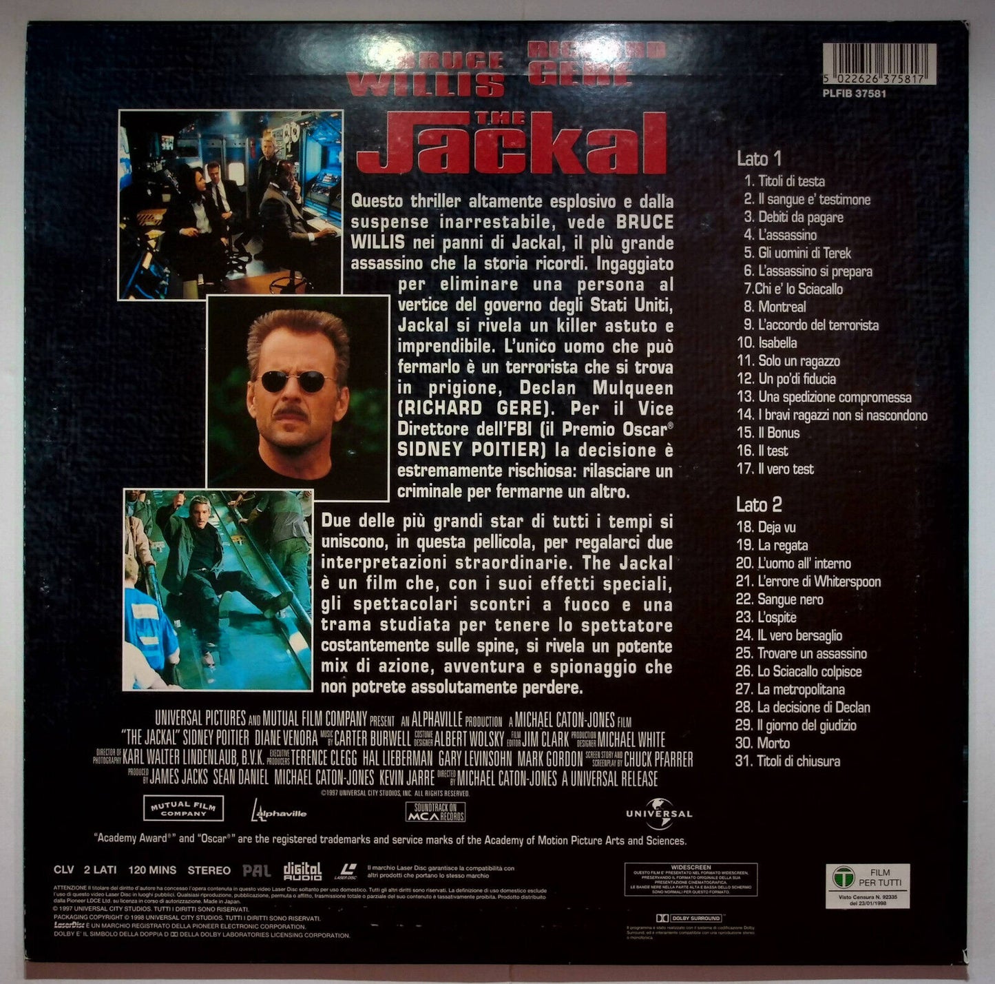 EBOND The Jackal - Laser Disc Pal