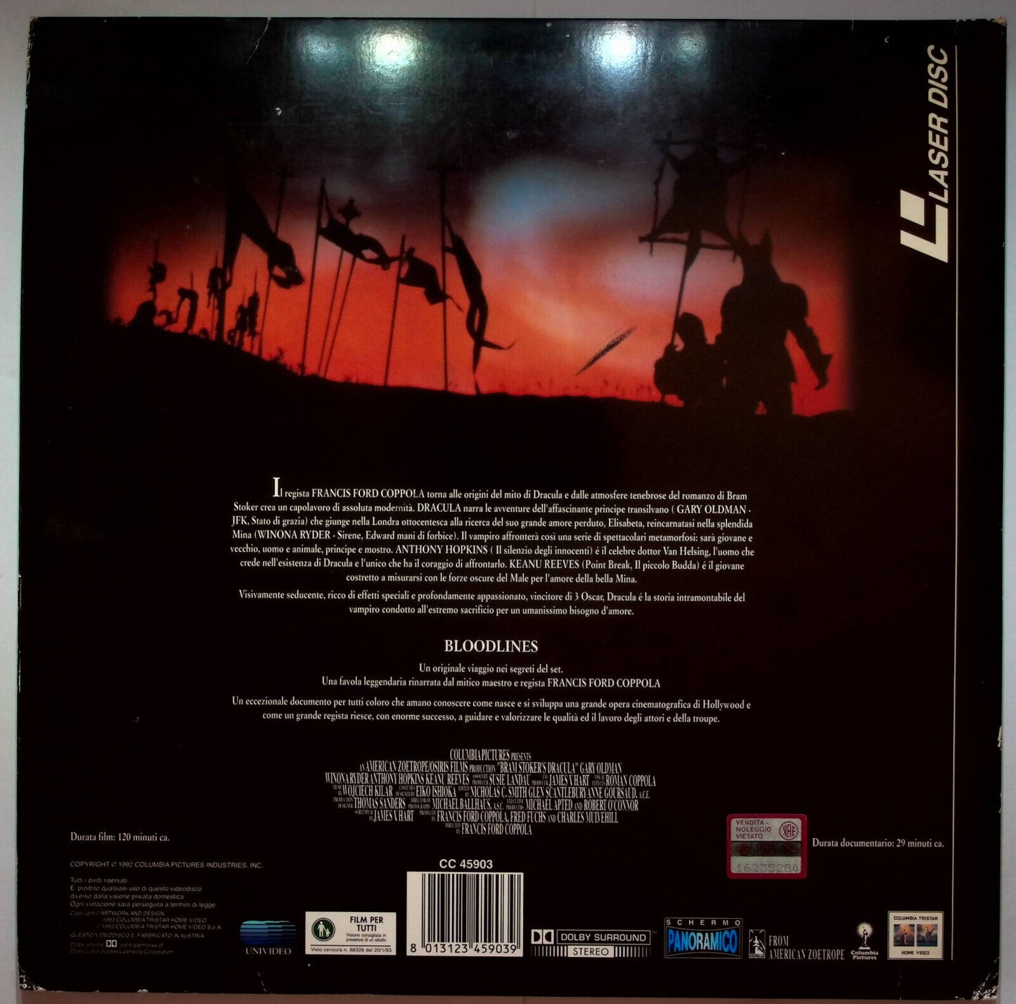 EBOND Dracula Di Bram Stoker - Laser Disc Pal