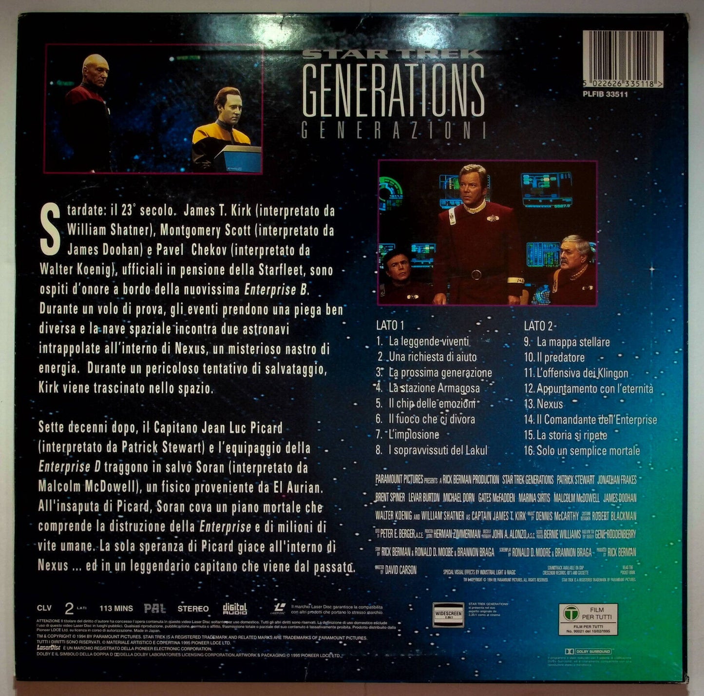EBOND Star Trek Generations - Laser Disc Pal