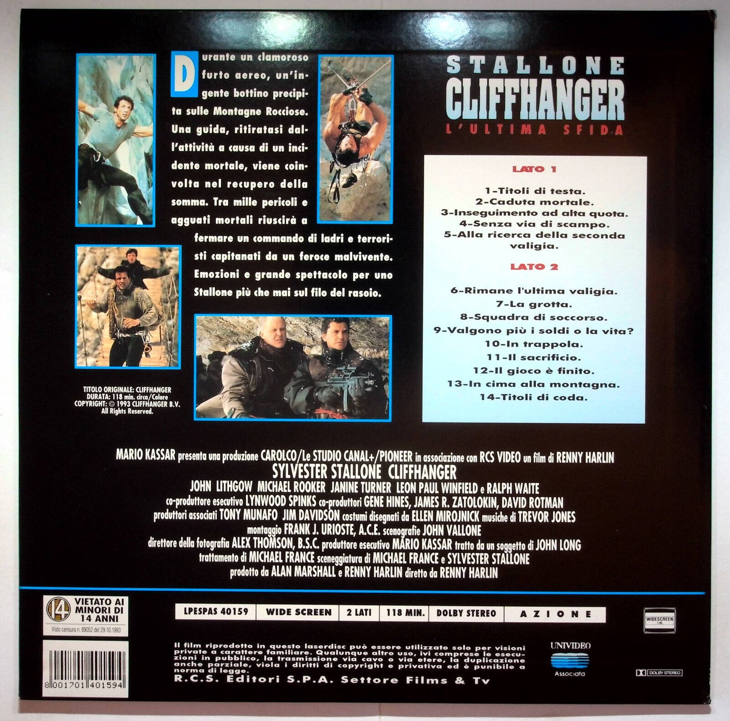 EBOND Cliffhanger - L'ultima Sfida - Laser Disc Pal