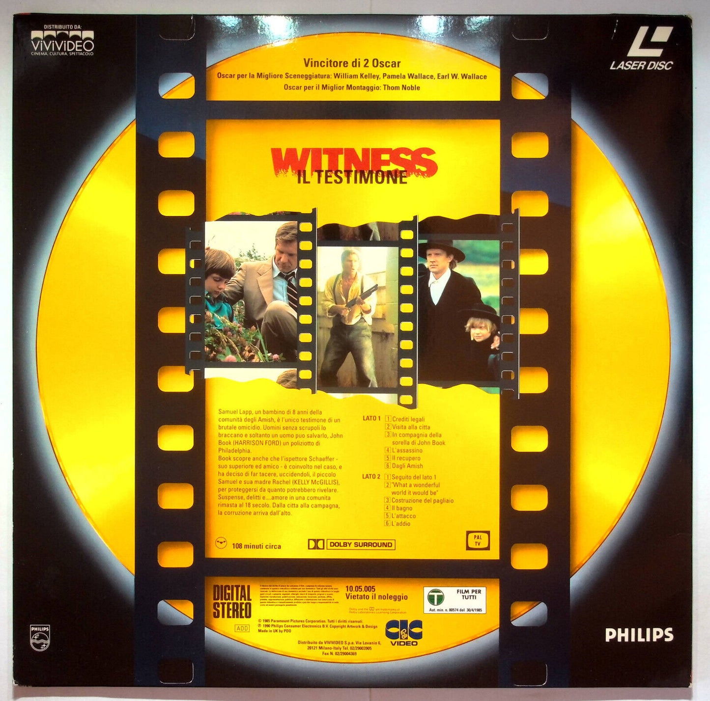 EBOND Witness Il Testimone - Laser Disc Pal