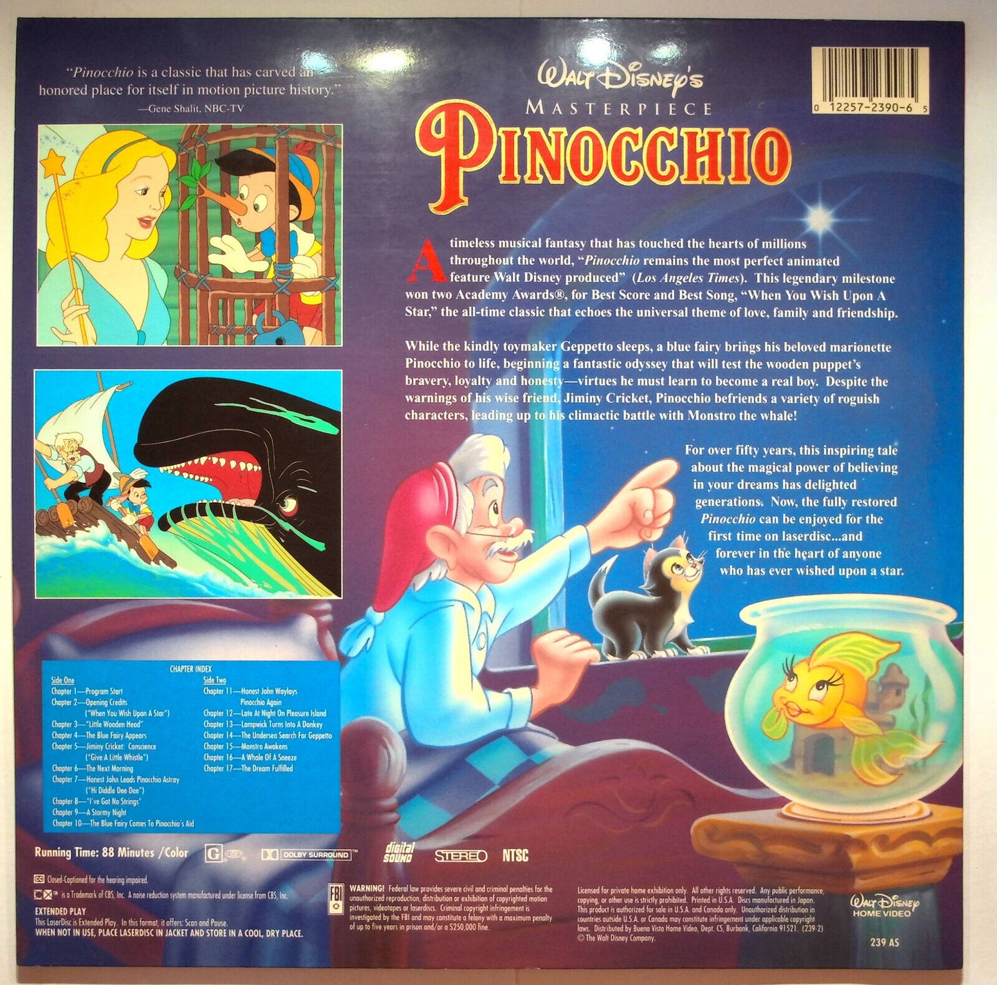 EBOND Pinocchio - Walt Disney's - Laser Disc Ntsc