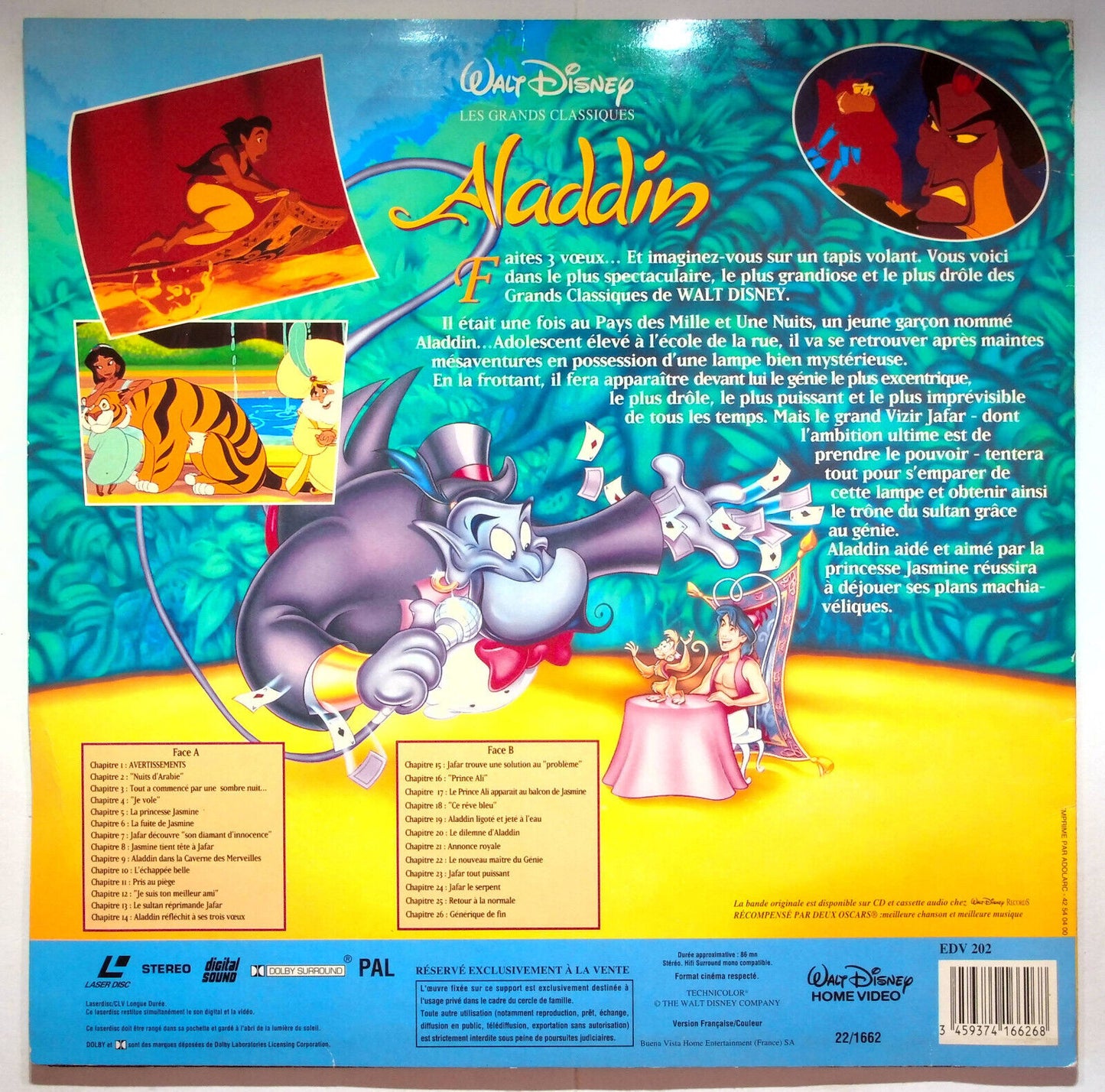 EBOND Aladdin - Walt Disney's - French Laser Disc Pal