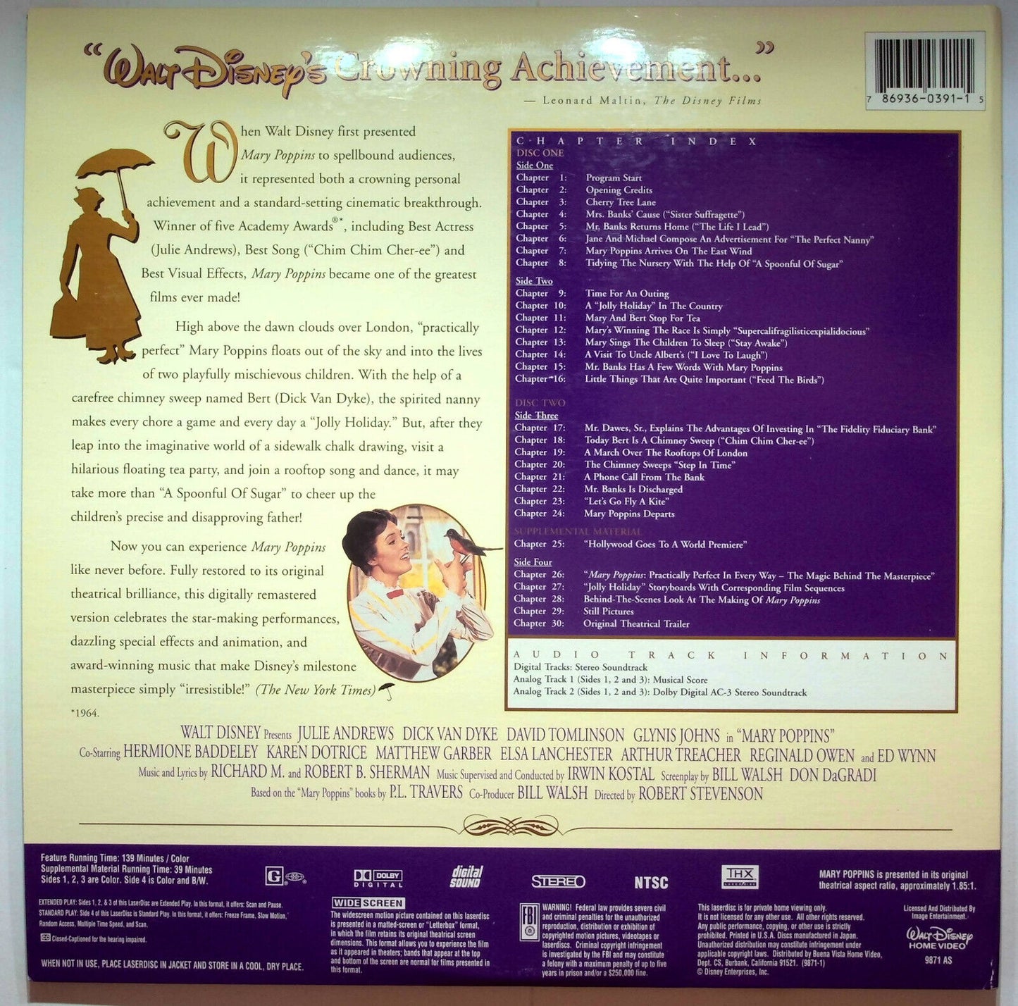 EBOND Mary Poppins - Fully Restored -  Limited Edition - Laser Disc Ntsc