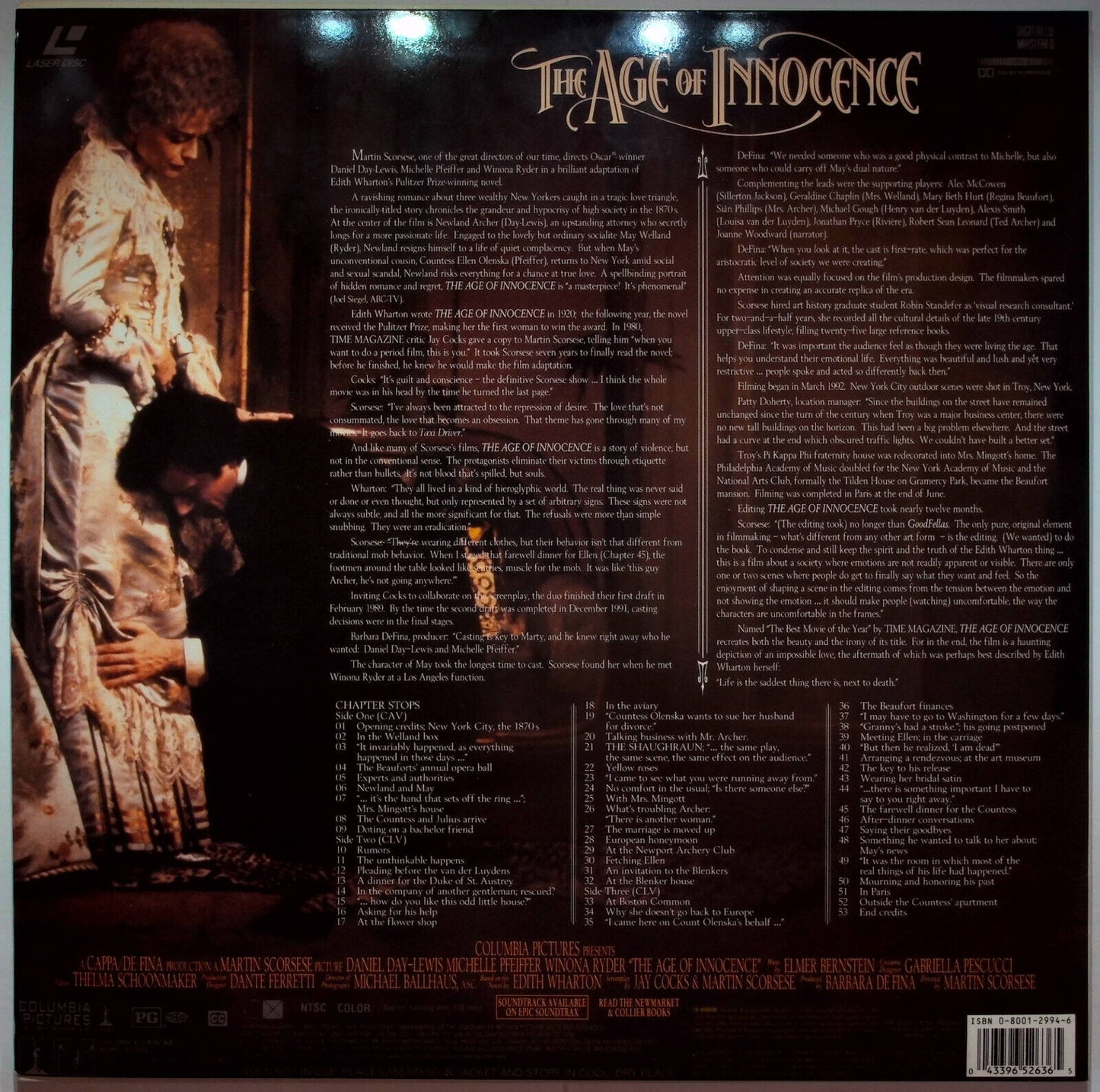 EBOND The Age Of Innocence - Laser Disc Ntsc
