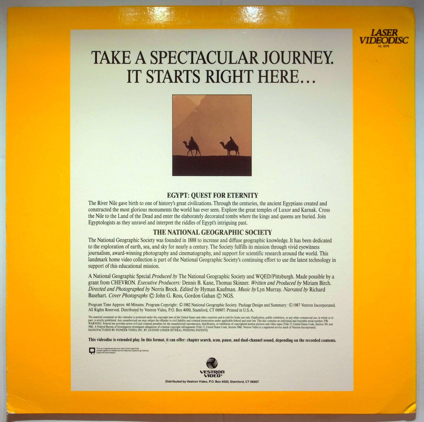 EBOND National Gegraphic Video - Egypt: Quest For Eternity - Laser Disc Ntsc