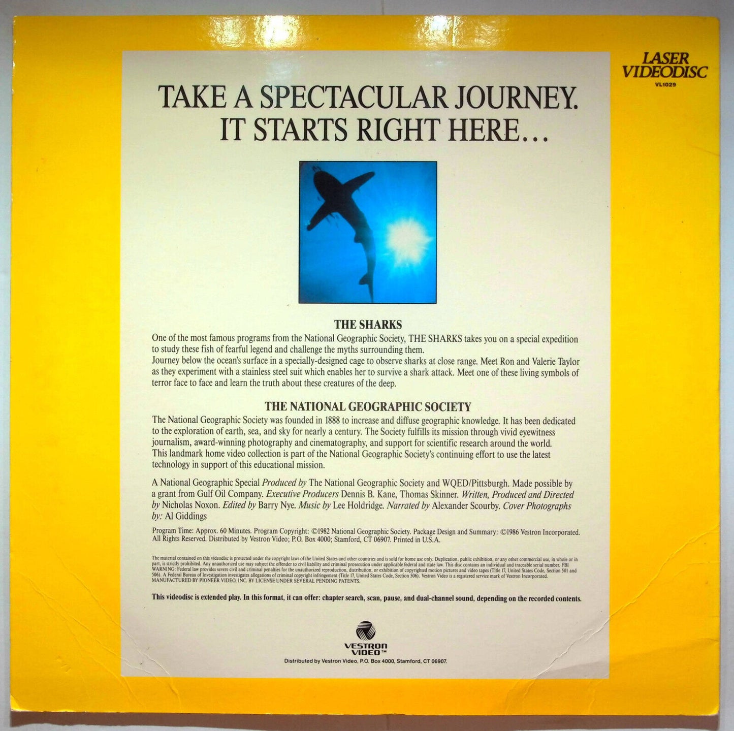 EBOND National Gegraphic Video - The Sharks - Laser Disc Ntsc