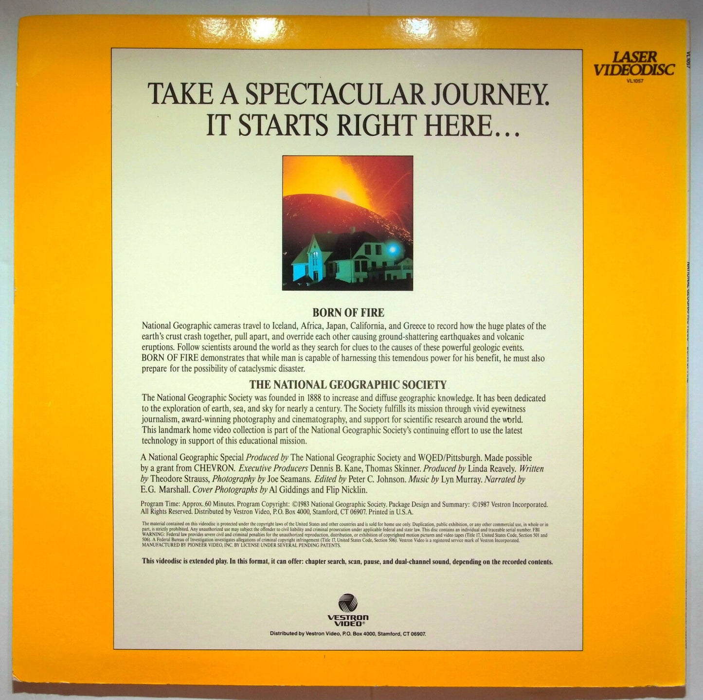 EBOND National Gegraphic Video - Born Of Fire - Laser Disc Ntsc