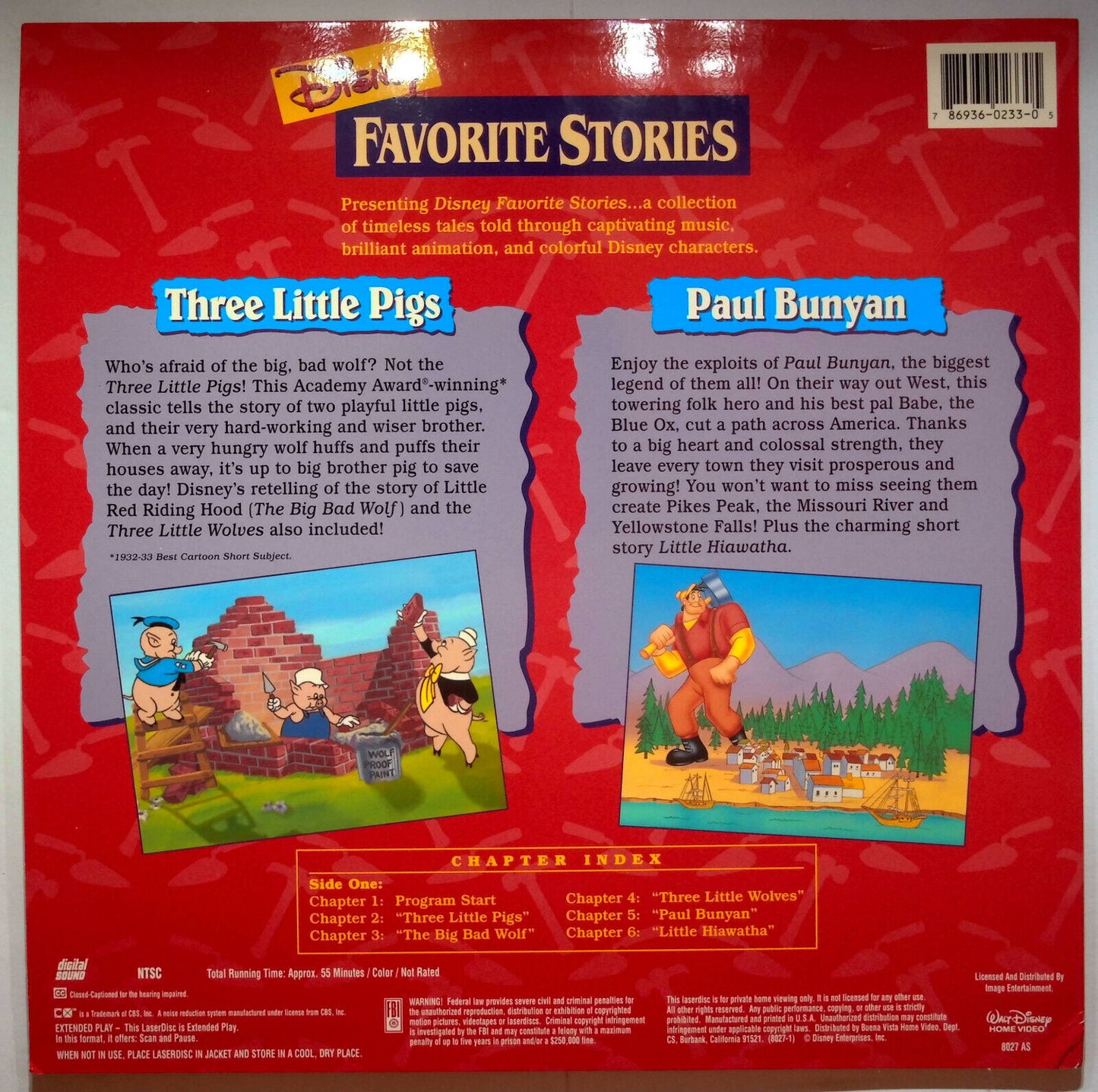 EBOND Disney Favorite Stories - Three Little Pigs - Paul Bunyan  Laser Disc Ntsc