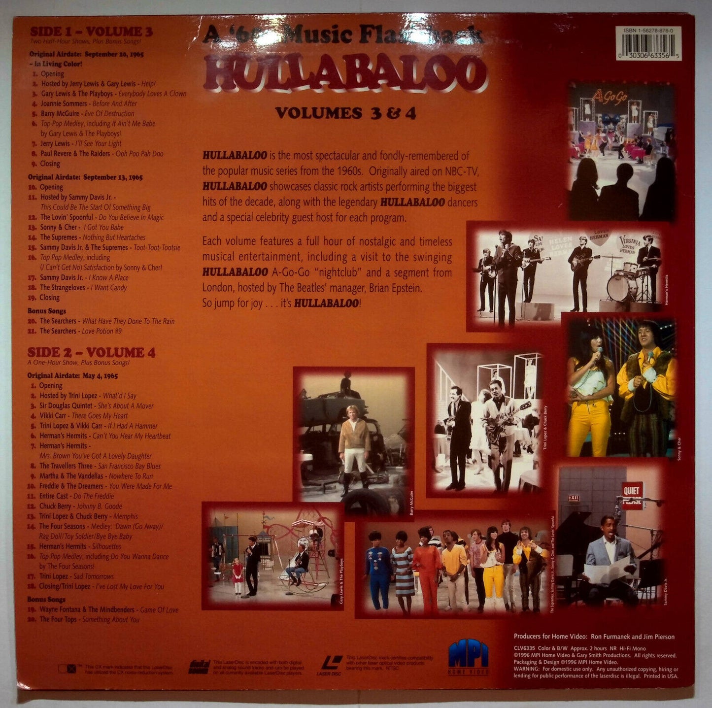 EBOND Hullabaloo Volumes 3 & 4 - Laser Disc Ntsc