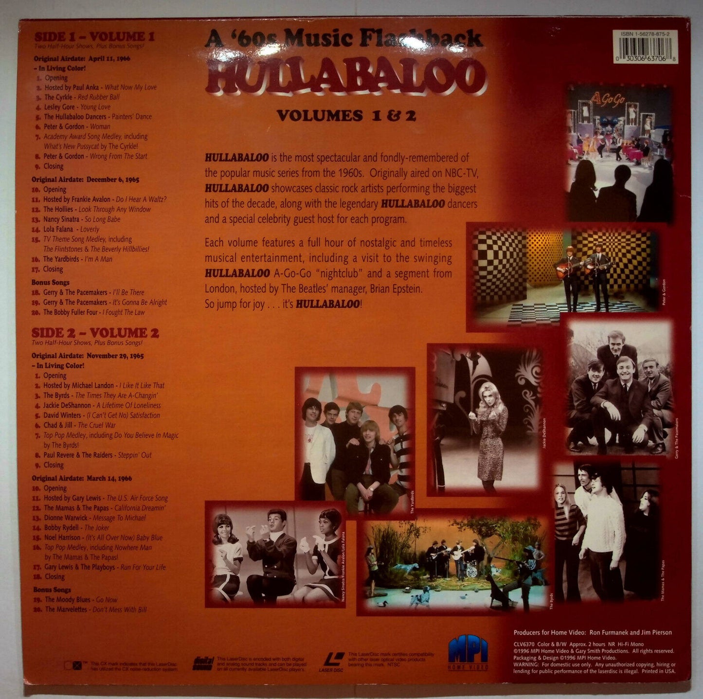 EBOND Hullabaloo Volumes 1 & 2 - Laser Disc Ntsc