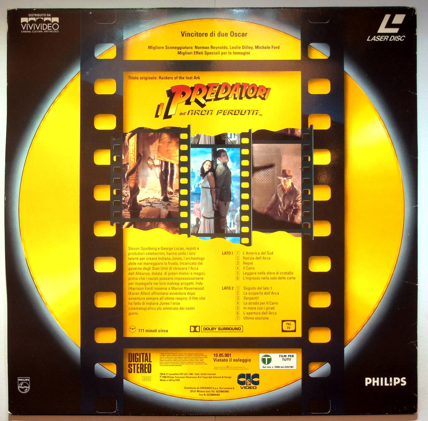EBOND I Predatori Dell'arca Perduta - Laser Disc Pal